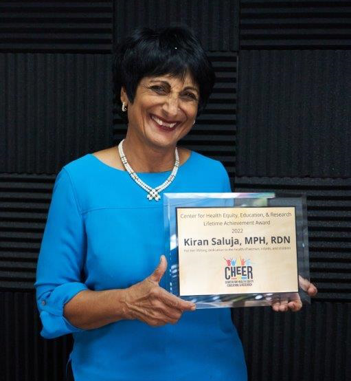 Kiran Saluja is CHEER's 2022 Lifetime Achievement Award recipient